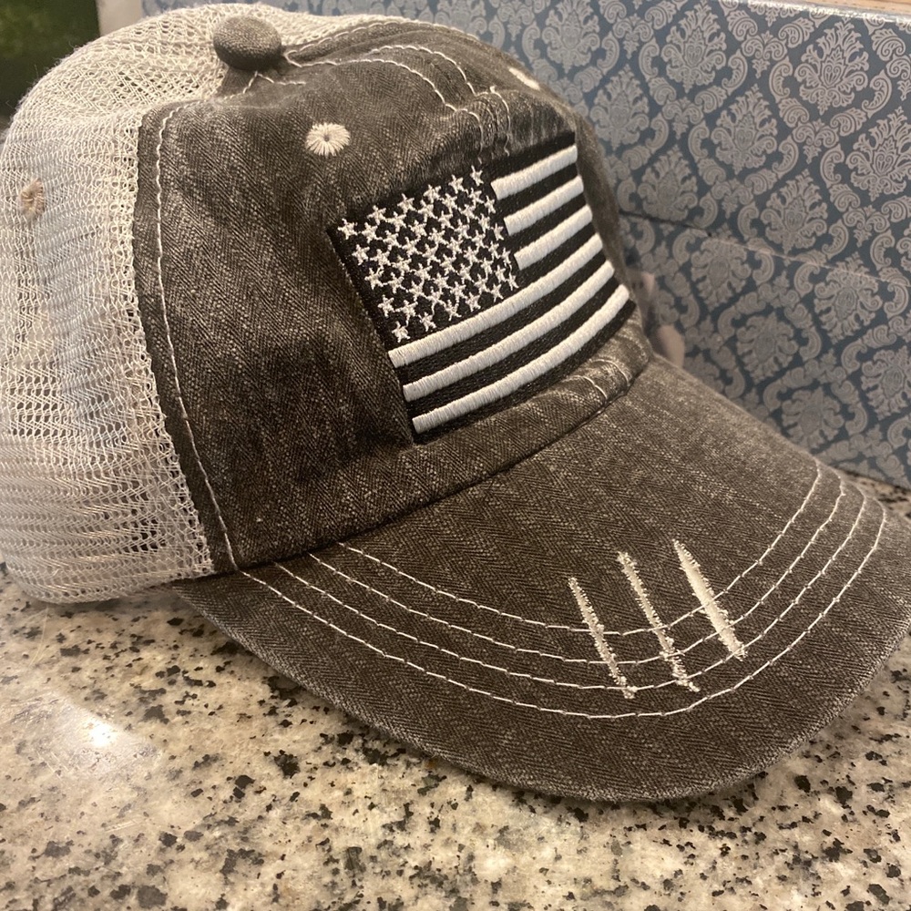 Black American Flag Trucker Hat